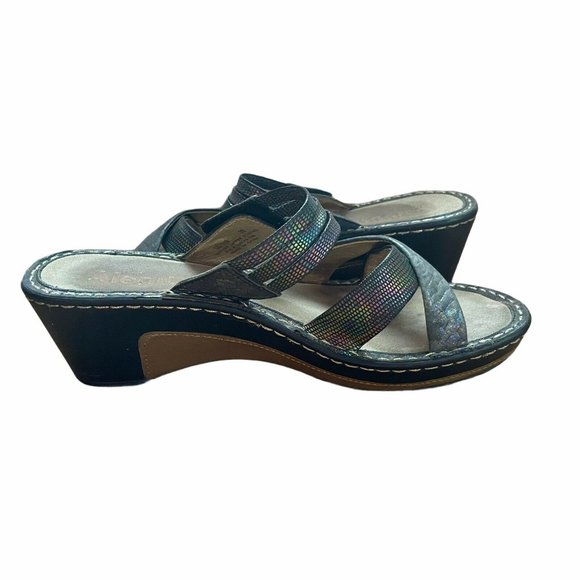 Alegria Sandals Leila Braidy  Rainbow Wedge Heel - Picture 8 of 9